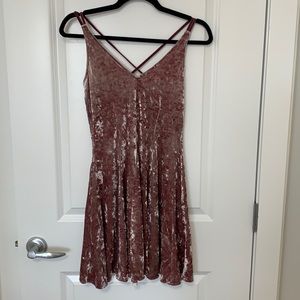 Velvet fit&flare mini dress